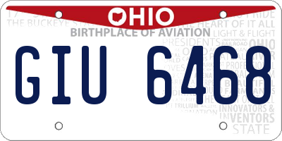 OH license plate GIU6468