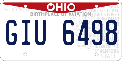 OH license plate GIU6498