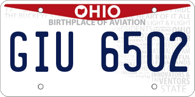 OH license plate GIU6502