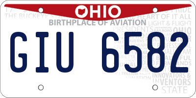 OH license plate GIU6582