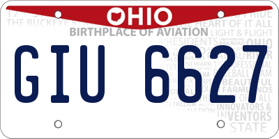 OH license plate GIU6627