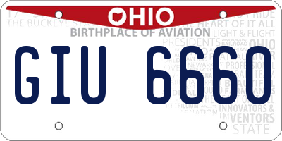 OH license plate GIU6660
