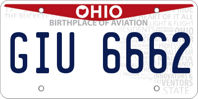 OH license plate GIU6662
