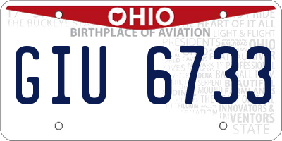OH license plate GIU6733
