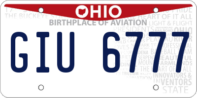 OH license plate GIU6777