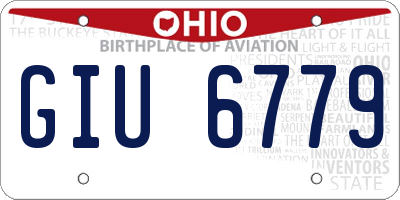 OH license plate GIU6779