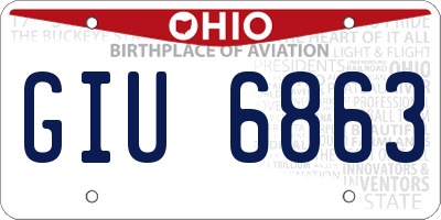 OH license plate GIU6863