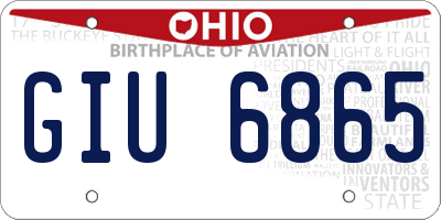 OH license plate GIU6865