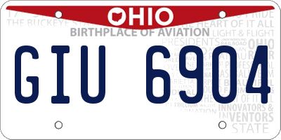OH license plate GIU6904