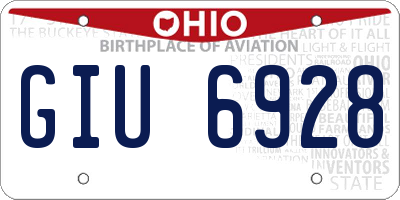 OH license plate GIU6928