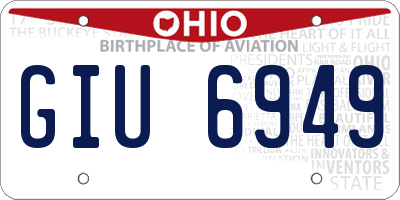 OH license plate GIU6949