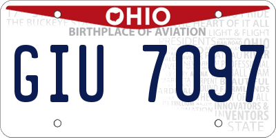 OH license plate GIU7097