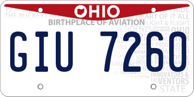 OH license plate GIU7260