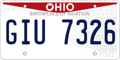OH license plate GIU7326