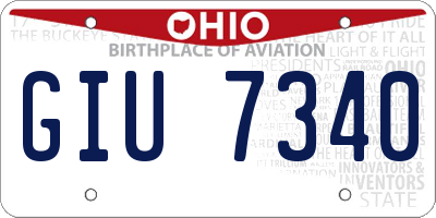 OH license plate GIU7340