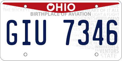 OH license plate GIU7346