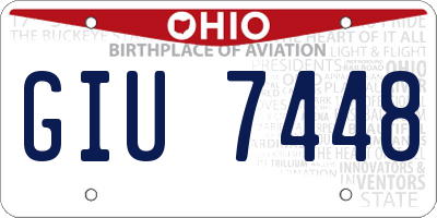OH license plate GIU7448