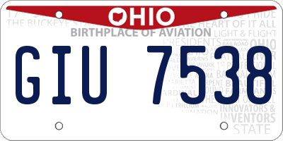 OH license plate GIU7538
