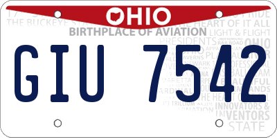 OH license plate GIU7542