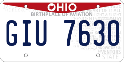 OH license plate GIU7630