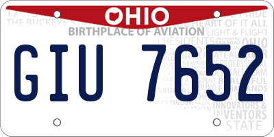 OH license plate GIU7652