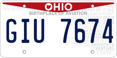 OH license plate GIU7674
