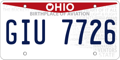 OH license plate GIU7726