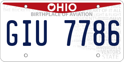 OH license plate GIU7786