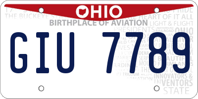 OH license plate GIU7789