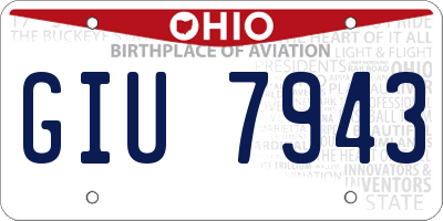 OH license plate GIU7943