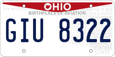 OH license plate GIU8322