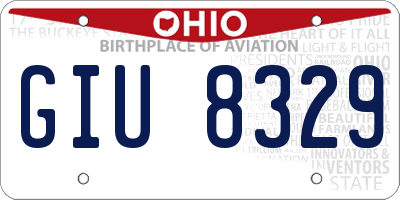 OH license plate GIU8329