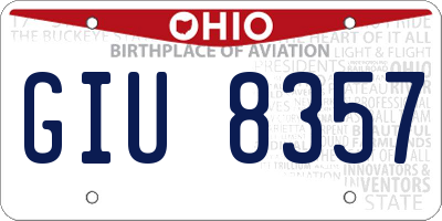 OH license plate GIU8357