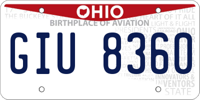 OH license plate GIU8360