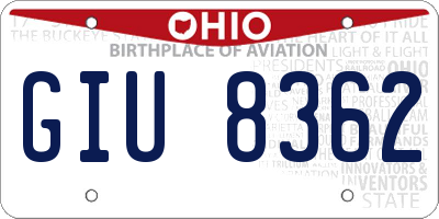 OH license plate GIU8362