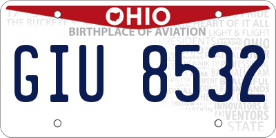 OH license plate GIU8532
