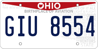OH license plate GIU8554
