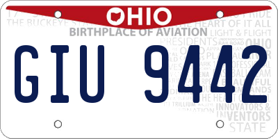 OH license plate GIU9442