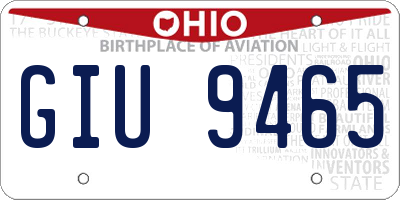 OH license plate GIU9465