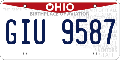 OH license plate GIU9587