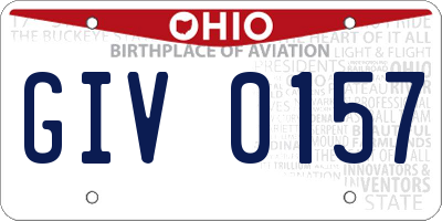 OH license plate GIV0157