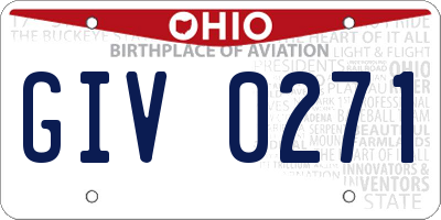 OH license plate GIV0271