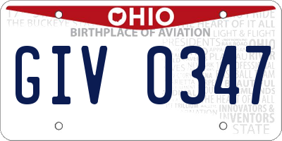OH license plate GIV0347