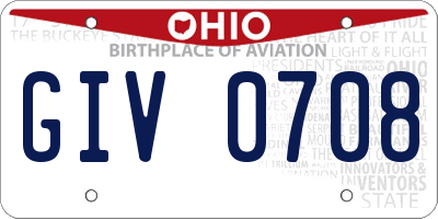 OH license plate GIV0708