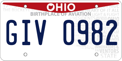 OH license plate GIV0982