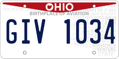OH license plate GIV1034