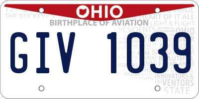 OH license plate GIV1039