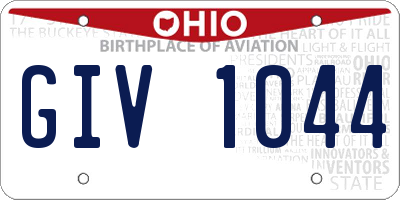 OH license plate GIV1044