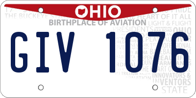 OH license plate GIV1076