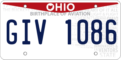 OH license plate GIV1086